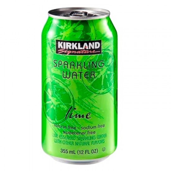 AGUA SPARKLING KIRKLAND 355ML LIME
