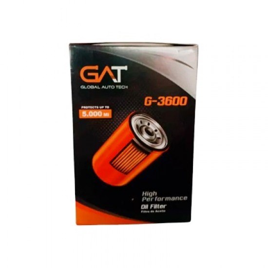FILTRO DE ACEITE GAT FIESTA MOVE TITANIUM 2 VALVULAS G-3600