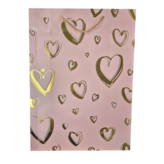 BOLSA DE REGALO CORAZON CROMADO GRANDE BERNICE