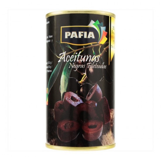 ACEITUNAS NEGRAS PAFIA 350GR FILETEADAS