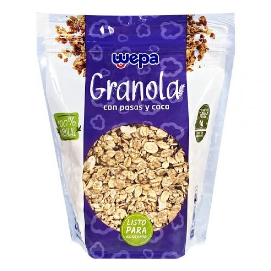 GRANOLA WEPA 200GR PASAS Y COCO