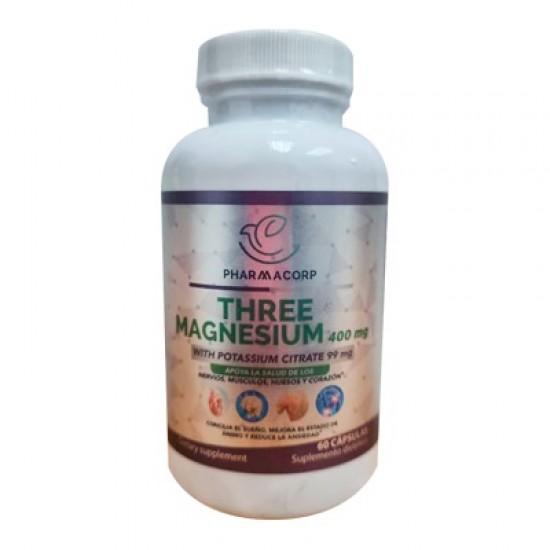 THREE MAGNESIUM 400MG X 60CAPS PHARMACORP