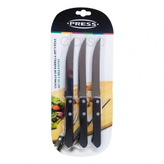 CUCHILLOS DE PARRILLA PRESS SET 3PZAS