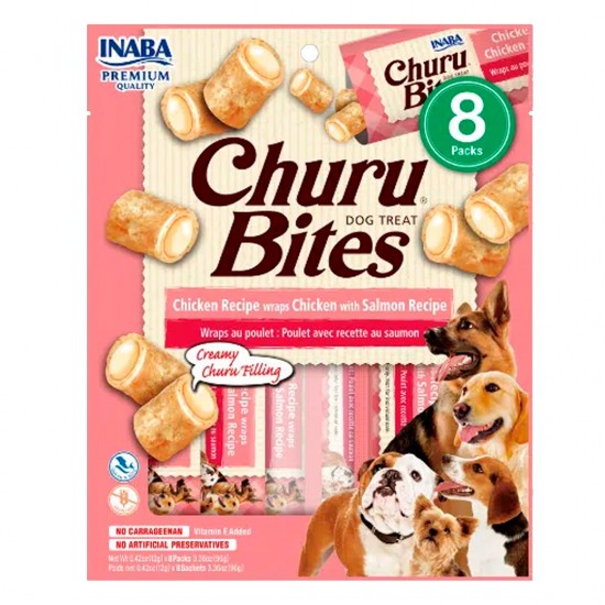 SNACK P/PERRO CHURU BITES 8UND POLLO/SALMON
