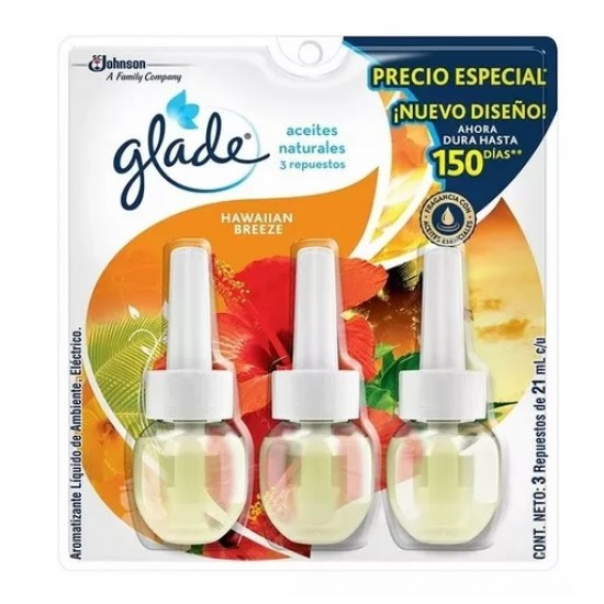 AMBIENTADOR GLADE 3UN 21ML HAWAIIAN REP