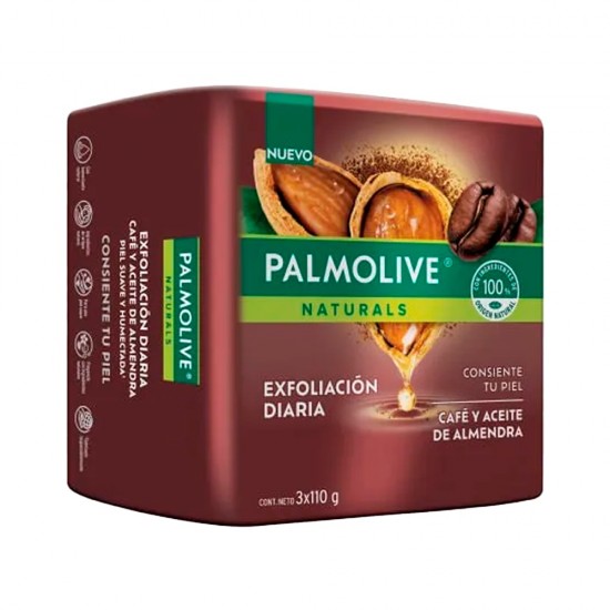JABON PALMOLIVE 110GR X3UND CAFE Y ACEITE DE ALMENDRAS