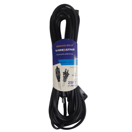 EXTENSION ELECTRICA BERNICE 25F/7.5MT NEGRO