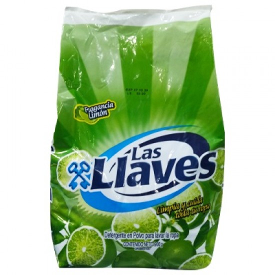 DETERGENTE LAS LLAVES 900GR LIMON POLVO