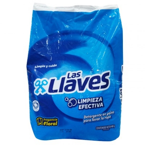 DETERGENTE LAS LLAVES 900GR FLORAL POLVO