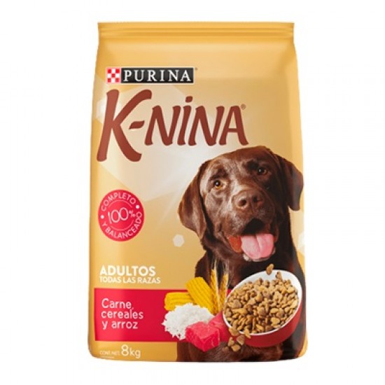 ALIMENTO P/PERRO KNINA 8KG ADULTO CARNE CEREAL