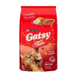 ALIMENTO P/GATO GATSY 1KG CARNE ARROZ MAIZ