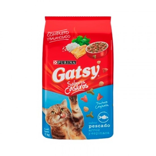 ALIMENTO P/GATO GATSY 1KG PESCADO ARROZ ESPINACA