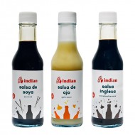 COMBO SALSAS INDIAN 150ML AJO SOYA INGLESA