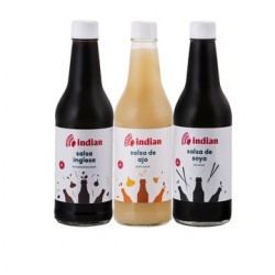 COMBO SALSAS INDIAN 300ML AJO SOYA INGLESA