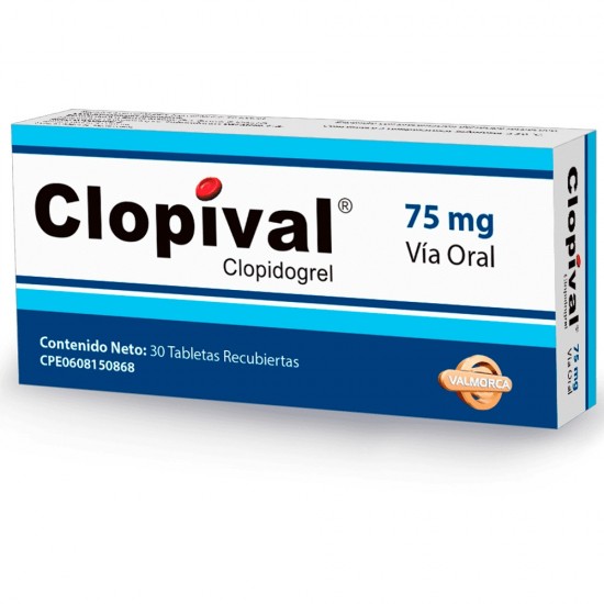 CLOPIVAL 75MG X 30TAB CLOPIDOGREL VALMORCA