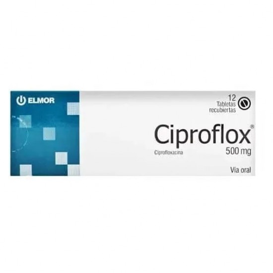 CIPROFLOX 500MG X 12TAB CIPROFLOXACINA ELMOR