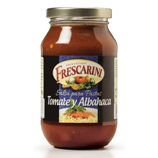 SALSA PARA PASTA FRESCARINI 490GR TOMATE/ALBAHACA