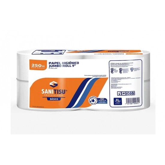 PAPEL JUMBO SANITISU ROLL 9 250MT X4 BLAN