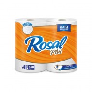 PAPEL HIG ROSAL PLUS 4ROLL 400HOJAS NARANJA