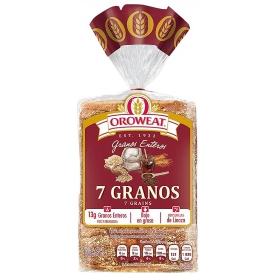 PAN SANDWICH OROWEAT 600GR 7 GRANOS INTEGRAL