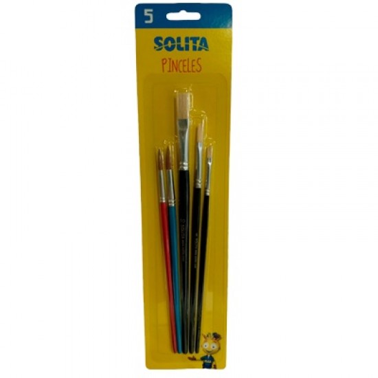 SET DE PINCELES SOLITA 5UND REDONDO Y PLANOS