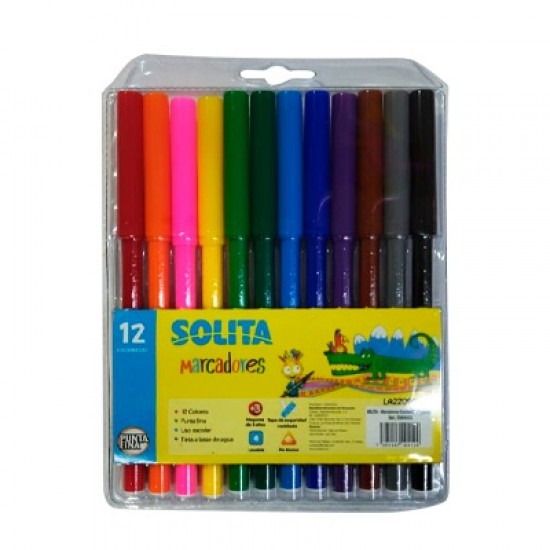 MARCADORES SOLITA 12UND ESCOLARES