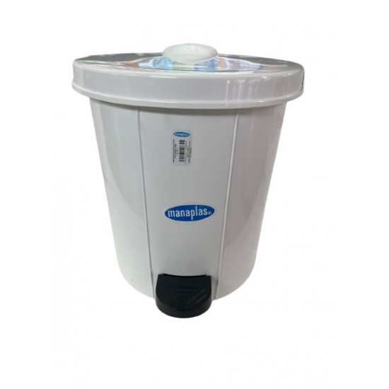 PAPELERA MANAPLAS PEDAL BLANCO