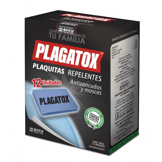 PLACAS REPELENTES PLAGATOX X12 ANTIZANCU