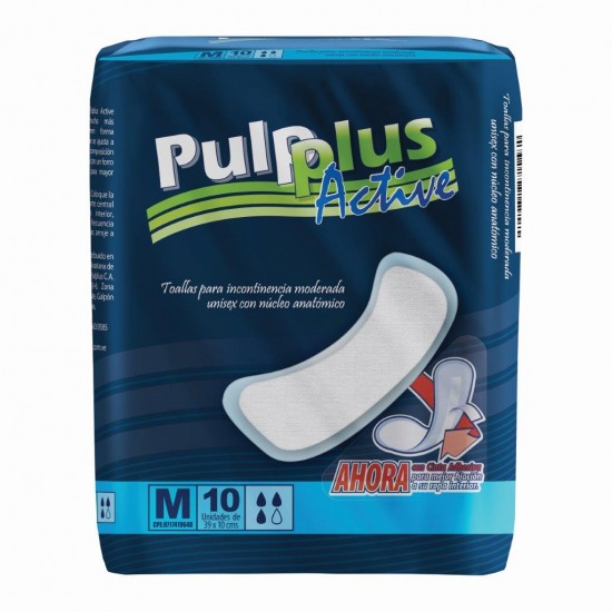 TOALLA SANIT PULPLUS 10UND ACTIVE M INCONT