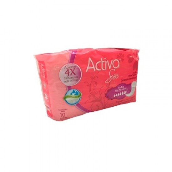 TOALLA SANIT ACTIVA SEC 10UND INCONTINENCIA LEVE