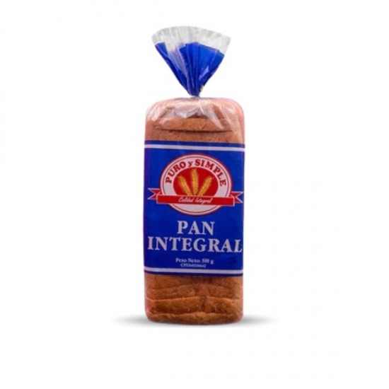 PAN SANDWICH PURO Y SIMPLE 500GR INTEGRAL SUAVE