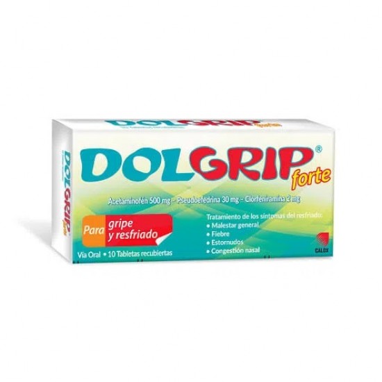 DOL GRIP D 500MG/30MG/2MG X 10TAB CALOX
