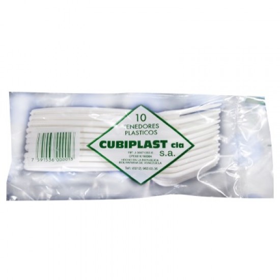 TENEDORES CUBIPLAST X10 GDE PLAST