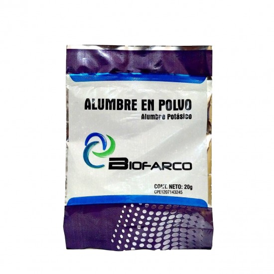 ALUMBRE EN POLVO BIOFARCO 20 GRAMOS