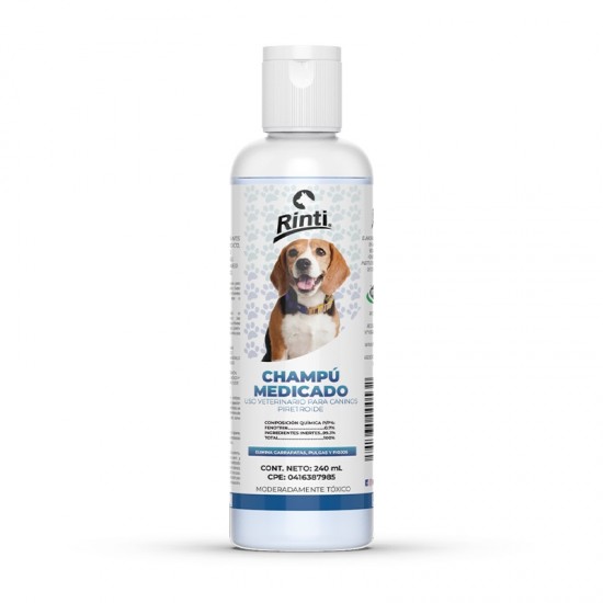 CHAMPU RINTI 240GR ANTIPULGAS ESPUMA