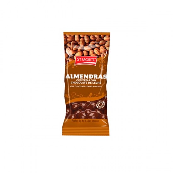 CHOCOLATE ST MORITZ 40G GRAGEADO ALMENDRAS  DE LECHE
