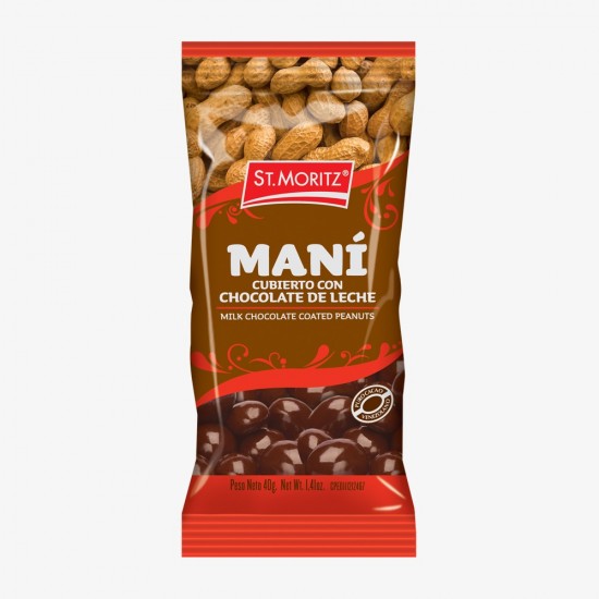 CHOCOLATE ST MORITZ 40GR GRAGEADO MANI