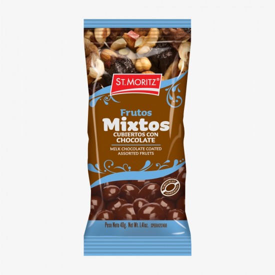 CHOCOLATE ST MORITZ 40GR GRAGEADO FRUTOS MIXTOS