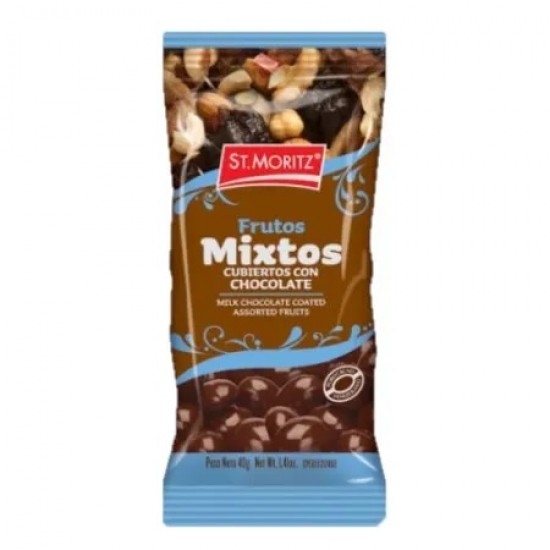 CHOCOLATE ST MORITZ 40G GRAGEADO FRUTOS MIXTOS S/A