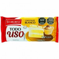CHOCOLATE ST MORITZ 100GR TODO USO 25% BLANCO***