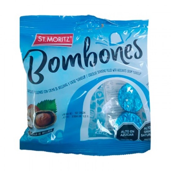 BOMBONES ST MORITZ 120GR FOIL G/AVELLANA DOMO
