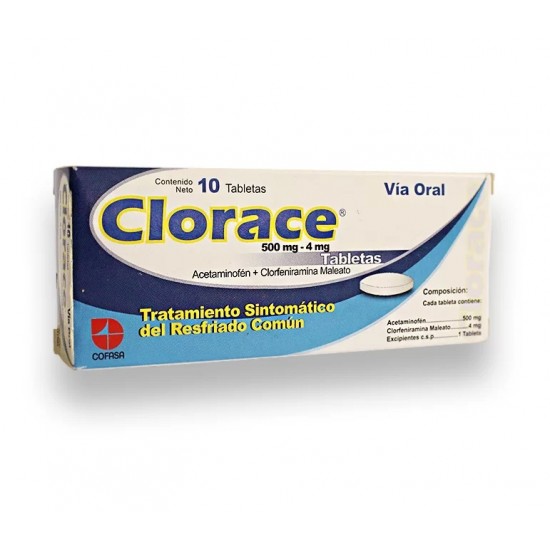 CLORACE 500MG 4MG X 10TAB ACETAM CLOFER COFASA