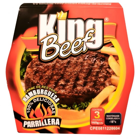 HAMBURGUESA KING BEEF 495GR CARNE RES PARRILLERA