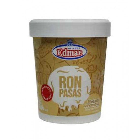 HELADO EDMAR 946ML CREMOSO RON CON PASAS