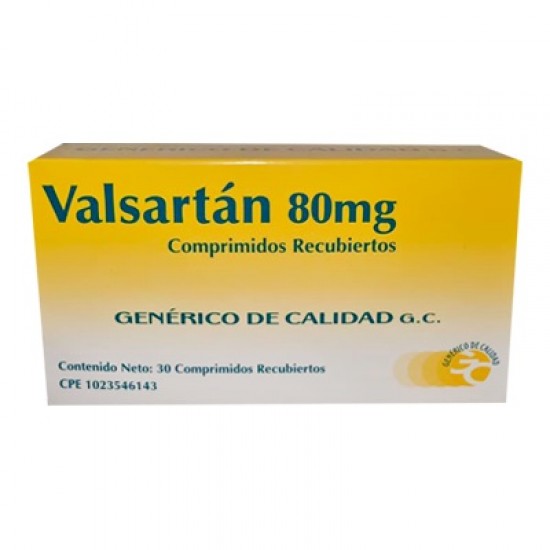 VALSARTAN 80MG X 30COMP GENERICO DE CALIDAD