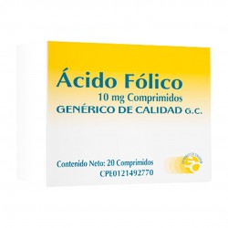 ACIDO FOLICO 10MG X 20COMP GENERICO DE CALIDAD