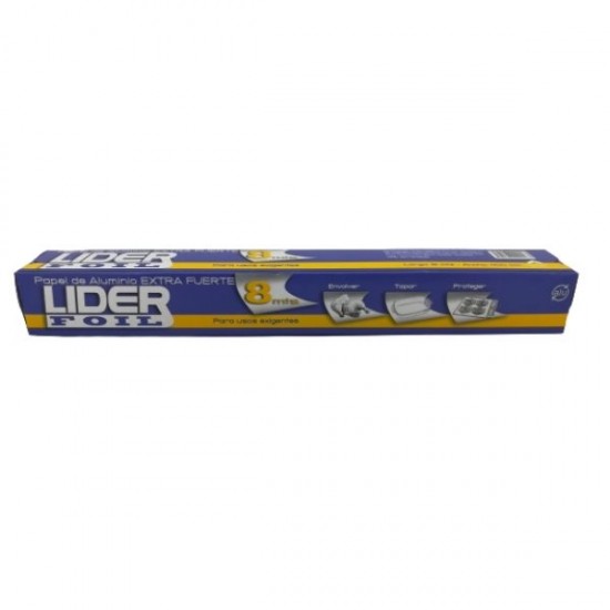 PAPEL ALUMINIO LIDER FOIL EXT.F 8MX40CM