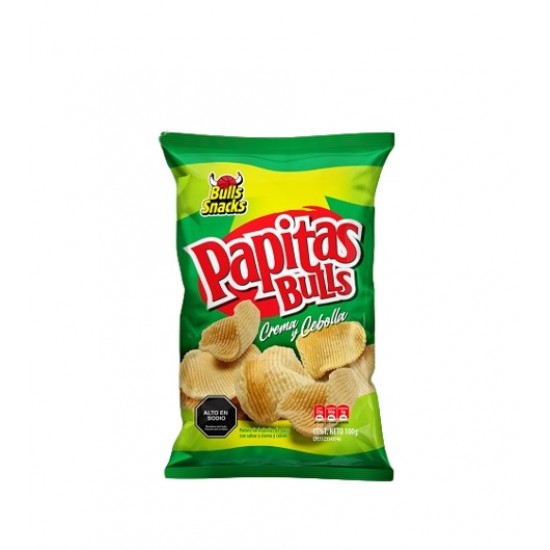 PAPAS BULLS SNACKS 100GR CREMA Y CEBOLLA