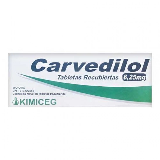 CARVEDILOL KIMICEG 25MG X 20TAB