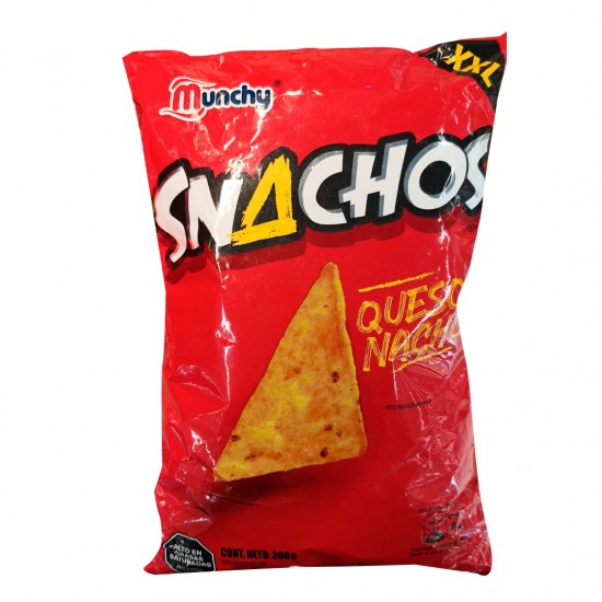 NACHOS DE QUESO MUNCHY 360GR SNACHOS XXL